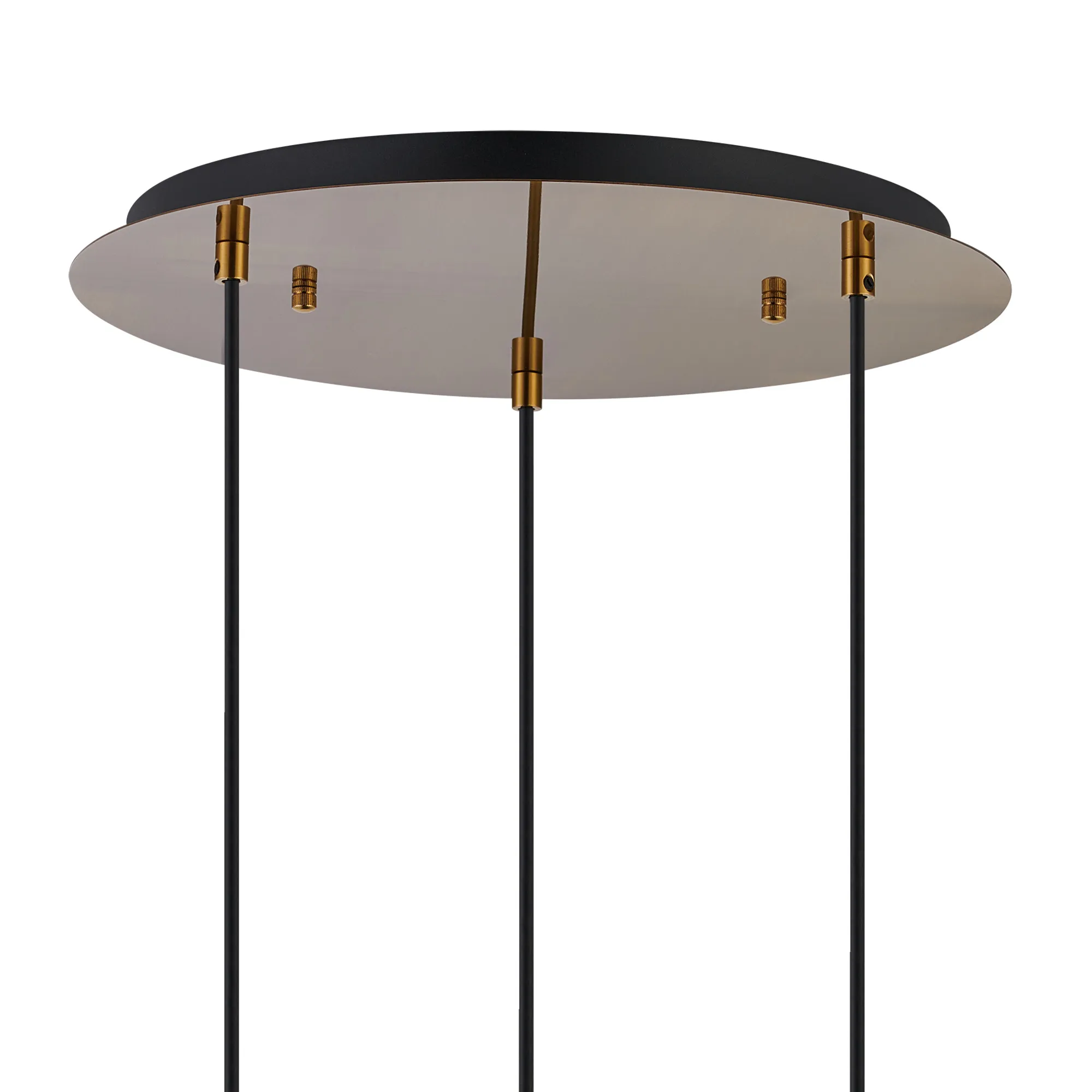 Lori 40cm Round Pendant, 3 Light Adjustable E27, Antique Gold/Chrome Slim Curved Trapezium Shades DK1174  Deco Lori Antique Gold